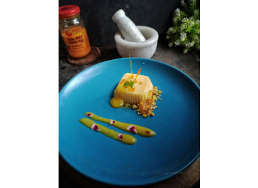 Taal Panacota with Coconut Taal sauce and peanut crumble