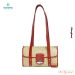 Ecstatic Leather with Sitalpati hand Bags with handle (Red)
