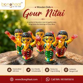 Wooden Dolls Gour Nitai (5 Pcs)